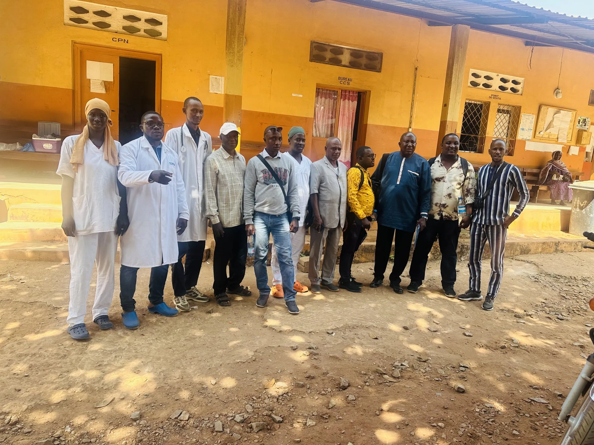 Visiting a health centre in Boké with its staff