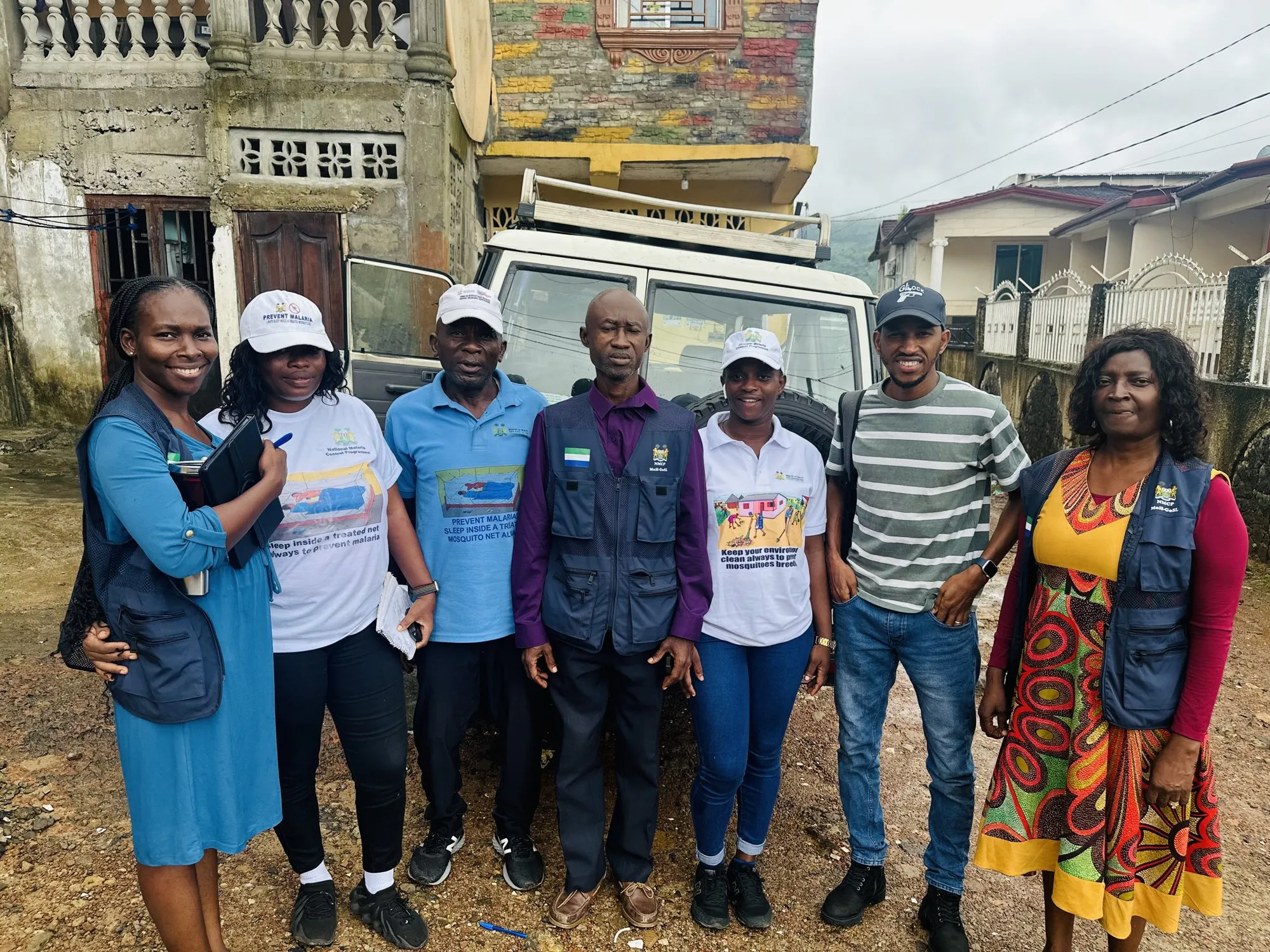 Team visiting a health facility in Freetown